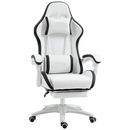 Gamingstoel – Gamestoel – Bureaustoel – Gaming Chair – Racing Chair – Verstelbare Rugleuning 135° – Uittrekbare Voetensteun - Wit