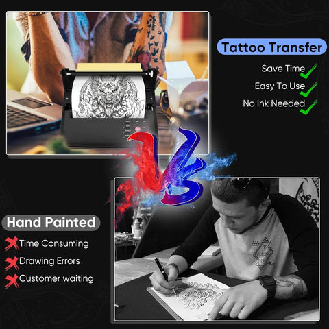 Tattoo Stencil Printer – Tattoo Printer – Thermische Printer - Inclusief Transfer Papier - QUORE