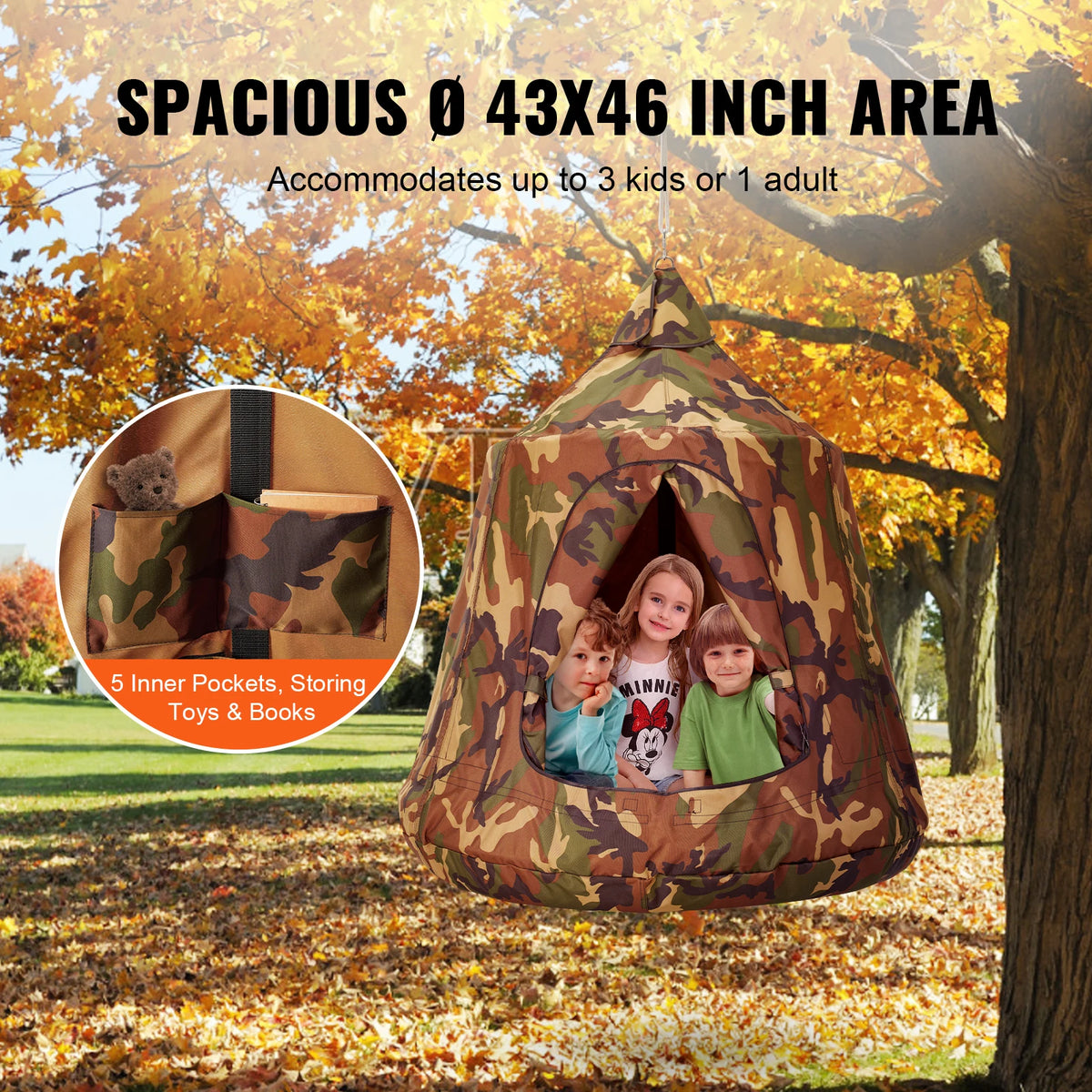 Hammock - Double Hammock - Hanging Chair - Hamac - Hammock Chair - Hanging Tree Tent - Hammock with a Capacity of 330 lbs - Outdoor Hanging Tent - Swing with LED Light String - String Camouflage