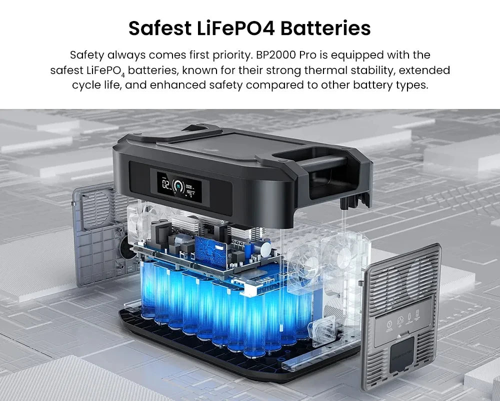 Powerstation – Draagbare Accu – Mobiele Energiebron – Noodstroomvoorziening – 3600W Vermogen – 16 kWh Capaciteit