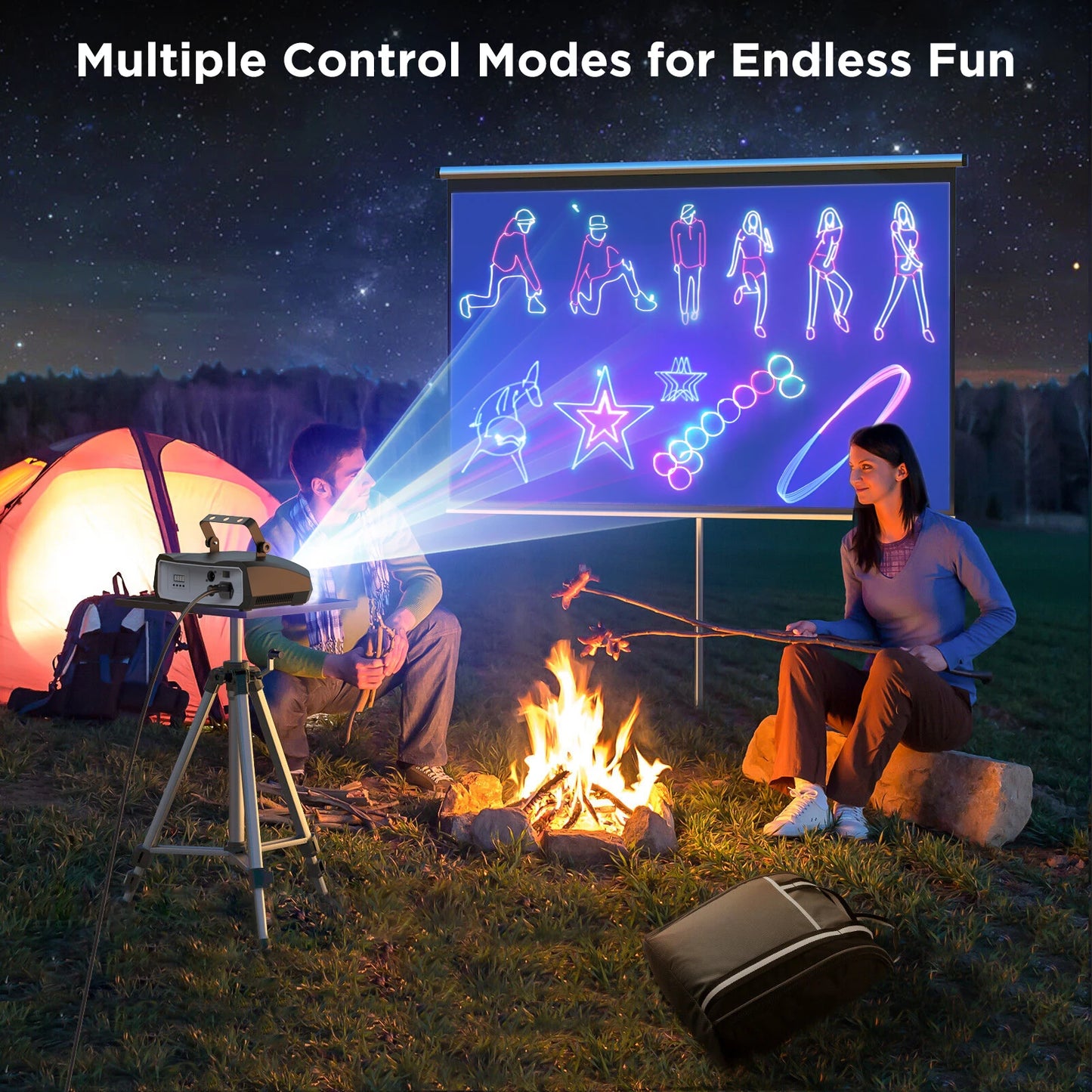 2W DJ Laser Party Light – Laserprojector – Partyverlichting – Discobeleuchtung – RGB Laser Lamp – EU Plug – 3D Animatie – Bluetooth App Bediening