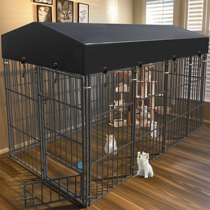 Hondenren – Hondenkennel – Dog Kennel – Hondenhok – Huisdierren – Duurzaam Metalen Frame – Water- En UV-Bestendig Dak - XS
