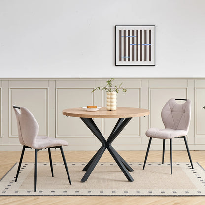 Ovale Eettafel – Eetkamertafel – Houten Tafel – Scandinavische Tafel – Design Tafel – Lichtbruin MDF – 180x90 cm – Geschikt voor 6-8 Personen - QUORE
