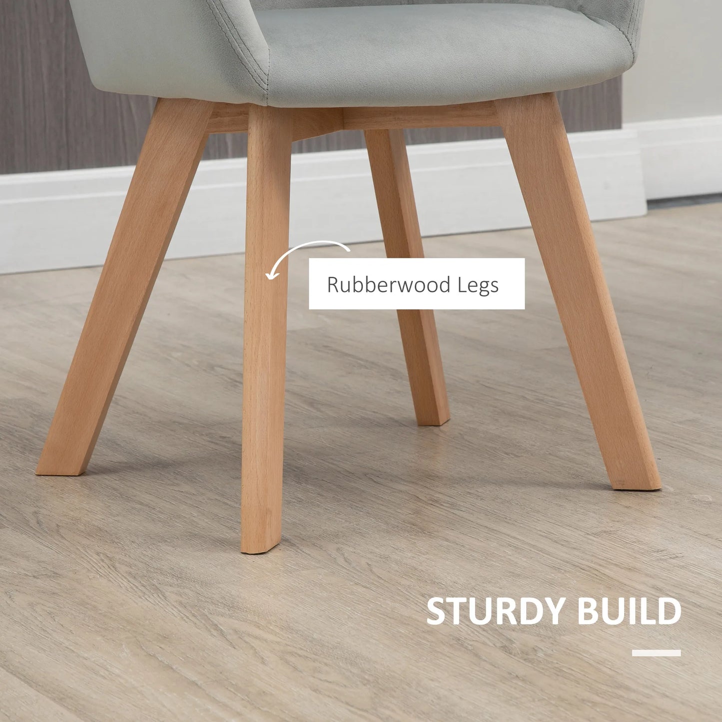 Eetkamerstoel – Dining Chair – Velours Stoel – Fluwelen Stoel – Rubberhout Frame – Zacht Comfort – Modern Design