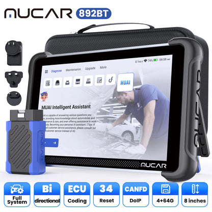 MUCAR 892BT Car OBD2 Diagnostic Tool with THINKCAR Video Scope USB Video Camera, Lifetime Free Full System Diagnosis 34 Reset - QUORE