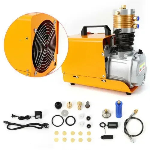Hoge Druk Luchtpomp – Elektrische Luchtpomp – Compressor – Bandenpomp – PCP Opblazer – 300 Bar Druk – 1,8 kW Motor