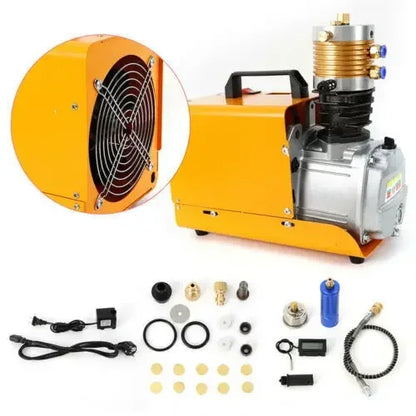 Hoge Druk Luchtpomp – Elektrische Luchtpomp – Compressor – Bandenpomp – PCP Opblazer – 300 Bar Druk – 1,8 kW Motor