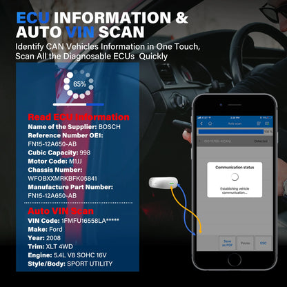 OBD Scanner - OBD2 - Auto Scanner - Auto uitlezen - Diagnose Apparatuur voor Auto's - Bluetooth OBD2 Scanner - Automotivo OBD 2 Code Reader - Volledige Systeemdiagnose - Diagnosetool voor Auto's (Voor 2017) - QUORE