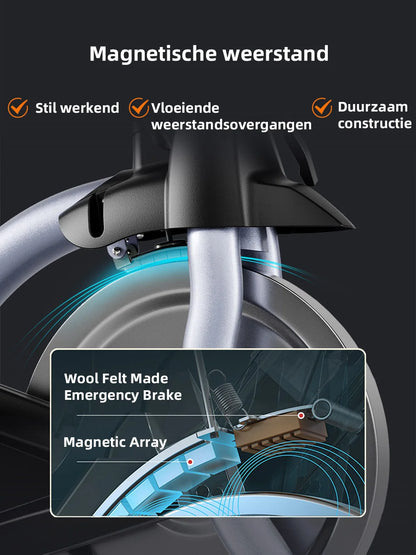 Hometrainer – Spinningfiets – Fitnessfiets – Indoorfiets – Fitnessapparaat – Stil en Compact – Magnetische Weerstand Met Bluetooth - QUORE