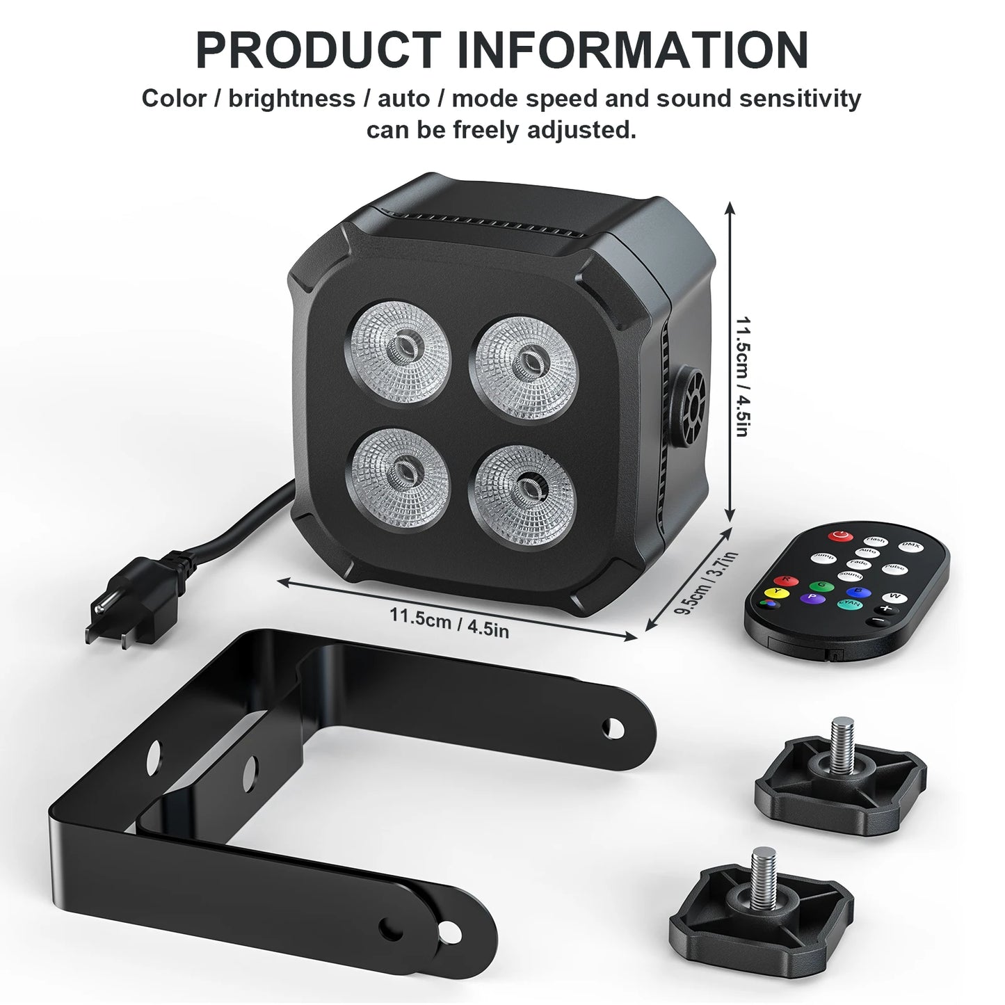 LED Par Light – Podiumverlichting – DJ Lamp – Stage Light – Disco Licht – 8-delig EU Plug – 30W RGBWYP+CYAN LEDs – DMX & Afstandsbediening