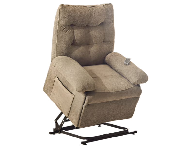 Elektrische Liftfauteuil – Liftstoel – Relaxstoel – Verstelbare Fauteuil – Comfortabele Stoel – Zacht Gewatteerd Kussen – Stil Liftmechanisme - 70 x 68 x 24 cm - Bruin