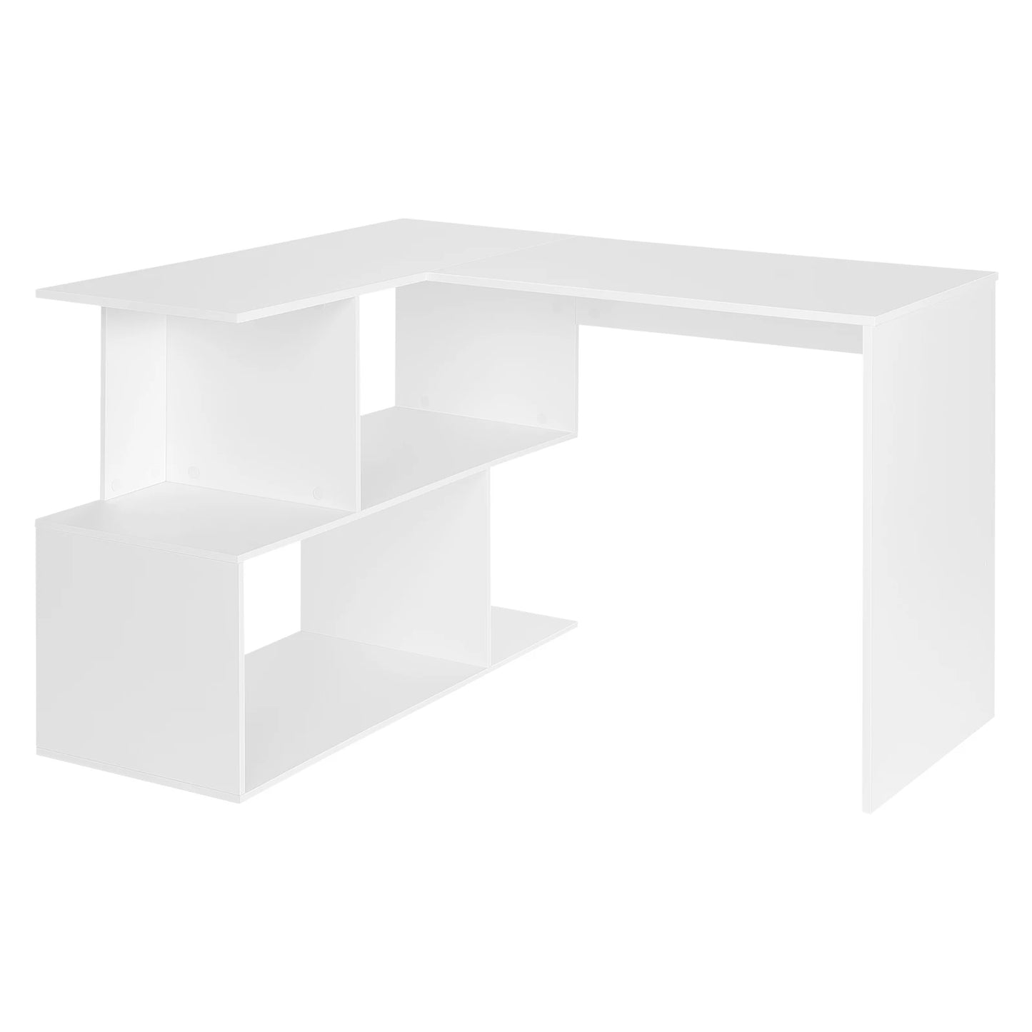 Computer Bureau - L-Vorm - Gaming Bureau - Gaming Tafel - Computer Tafel - Hoekbureau - 100x40x77cm - Laptoptafel - Ruimte voor Boeken - en Documenten - Wit