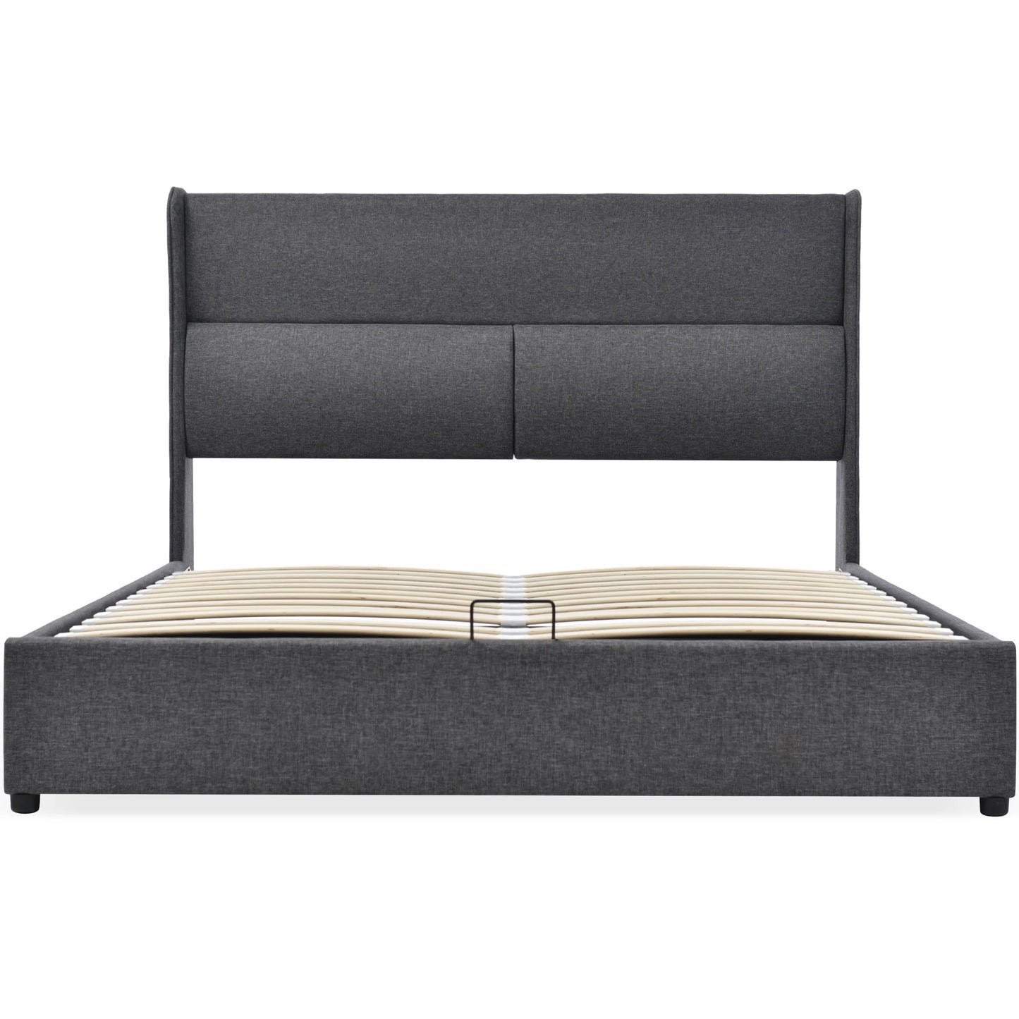 Bedbank – Slaapbank – Sofa Bed – Logeerbed – Kinderbed – Fluwelen Bekleding – Lattenbodem – 90x200 cm – Donkergrijs – Knoop- en Spijkerdetail – Stevige Houten Poten - QUORE