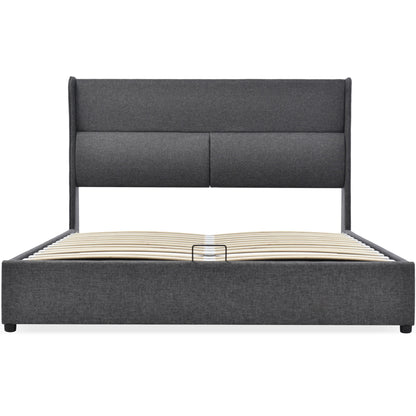 Bedbank – Slaapbank – Sofa Bed – Logeerbed – Kinderbed – Fluwelen Bekleding – Lattenbodem – 90x200 cm – Donkergrijs – Knoop- en Spijkerdetail – Stevige Houten Poten - QUORE