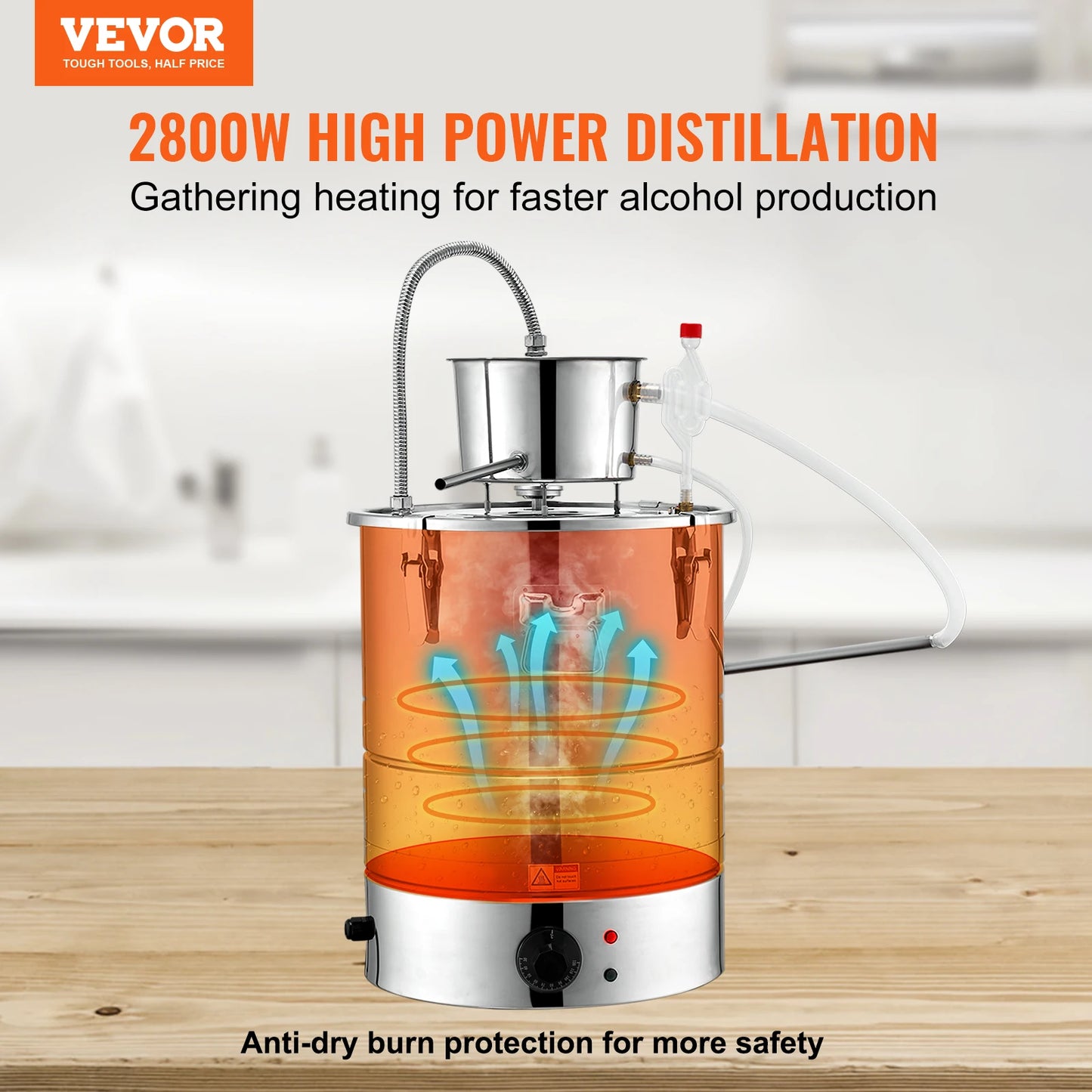 VEVOR Alcohol Still Water Alcohol Distiller Home Distillery Kit include Stainless Steel Tube Pump for DIY Whisky Wine Brandy - QUORE
