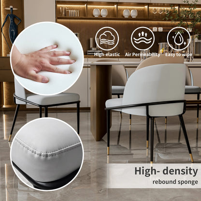 Eetkamerstoelen – Stoelen – Diningsstoelen – Keukenstoelen – Design Stoelen – Lichtgrijs – Microfiber Silicone Leder – Comfortabele Zitting