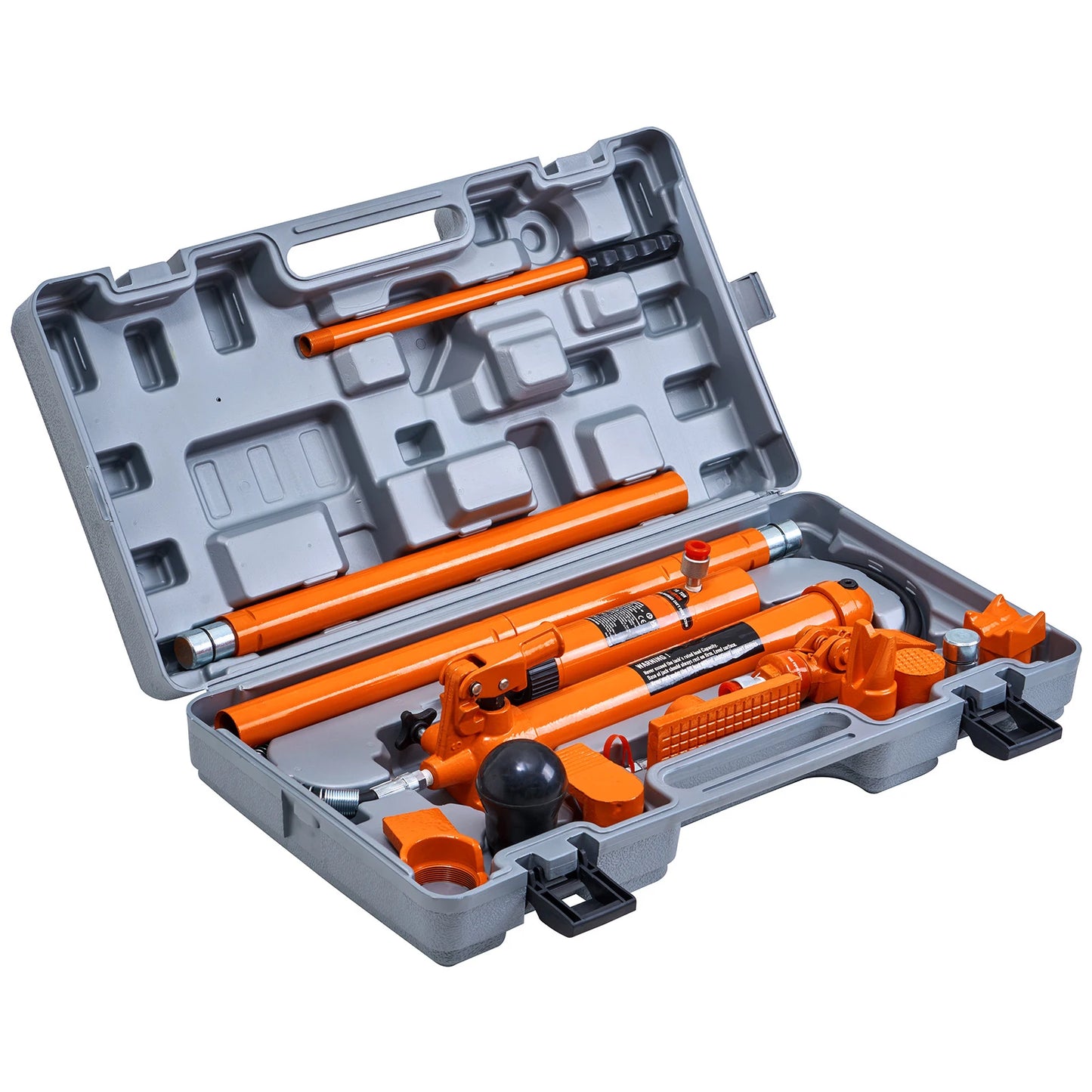 SucceBuy 10/12T Porta Power Kit Hydraulic Jack with 4.6 ft Oil Hose Auto Body Frame Repair Kit with Storage Case for Car Repair