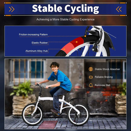 Opvouwbare Fiets – Stadsfiets – Vouwfiets – Compacte Fiets – 20 Inch – 7-Speed Versnellingen – Lichtgewicht Carbonstaal