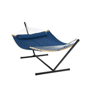Hangmat - voor twee personen - met standaard - licht parachutestof - 55.1x 74.8cm - tot 217kg - Blauw - QUORE