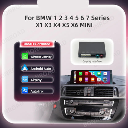 CarPlay Interface BMW NBT EVO – Draadloze CarPlay – Android Auto Adapter – Smartphone Integratie – Plug & Play Installatie – Geschikt Voor BMW Serie 1 t/m 7 – Behoud Originele Look - QUORE