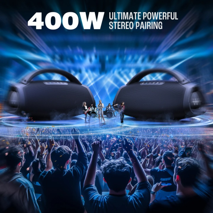 Luidspreker - Bluetooth-Luidspreker - Bluetooth Speaker - Draadloos Party Boombox - met Enorme Bas - Compatibele met Tablet - Smartphone - 200W - IP67 - 9000mAh - 3-weg geluidssysteem - Zwart
