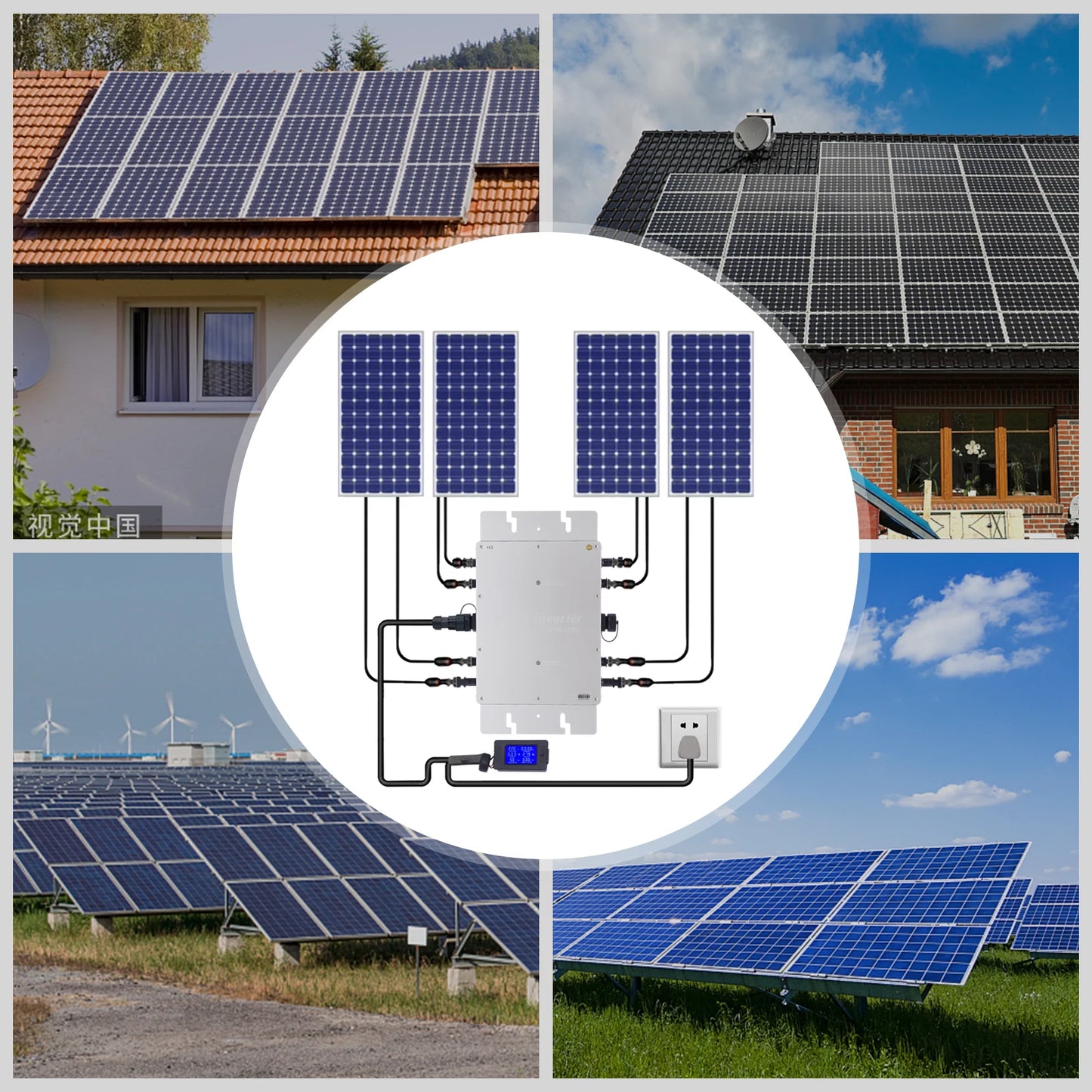 Micro-Omvormer – Solar Omvormer - 1200W Hoog Rendement – Zonne-energie Converter – DC Naar AC – Waterdicht IP65 - QUORE
