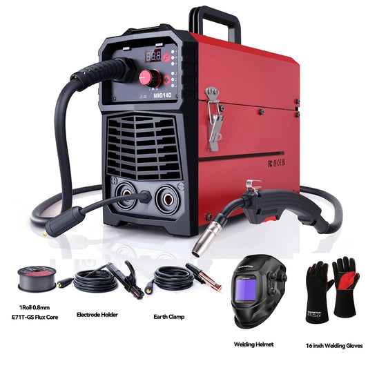 Elektrode Lasmachine - Lasmachine - Lasapparaat - Digitaal Inverterlassen - met Lashelm - Lashandschoenen - Draagbare - MIG - MAG - Gas - TIG - MMA - IGBT -Inverter Semi-automatic - 140Amp - 220V
