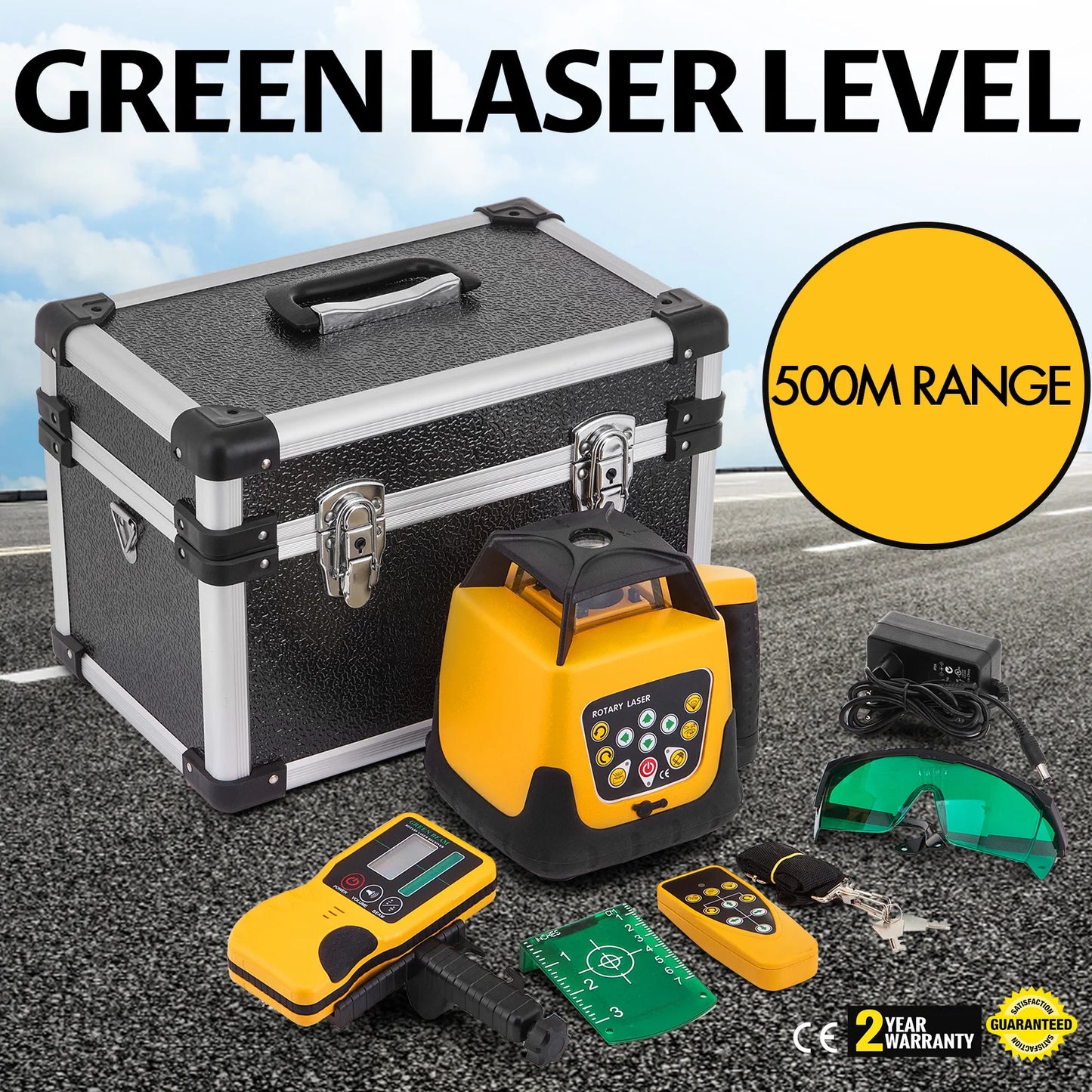 Sihao 360 Rotary Laser Level Self-Leveling 500m Vertical Horizontal Scanning Measurement Tools Red Green Laser Level Machine