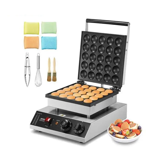 Mini-Pannenkoekenmaker – Mini-Wafelijzer – Dorayaki Maker – Kleine Pannenkoekenmachine – 25 Bakvormpjes – 500W Vermogen – Temperatuurinstelbaar
