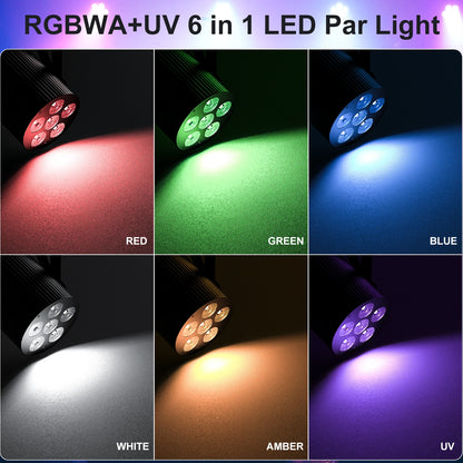 Led Par Licht – LED Discolamp – Podiumverlichting – DJ Verlichting – Feestverlichting – 60W Vermogen – RGBWAUV Kleurenmix