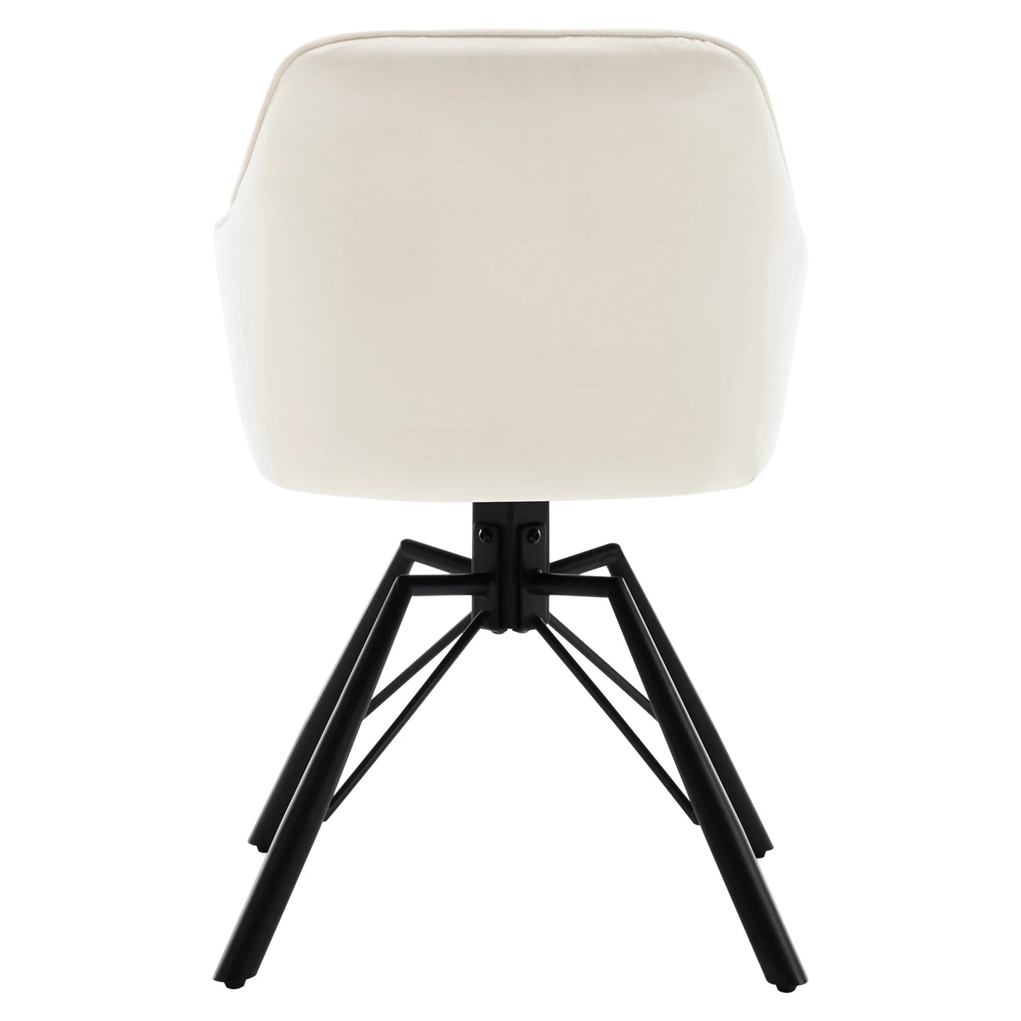 Draaibare Eetkamerstoel – Set van 2 - Eetkamerstoel – Stoel – Draaistoel – Comfortabel – Velvet Bekleding – 360° Draaibare Zitting - Fluweel - Crème - QUORE
