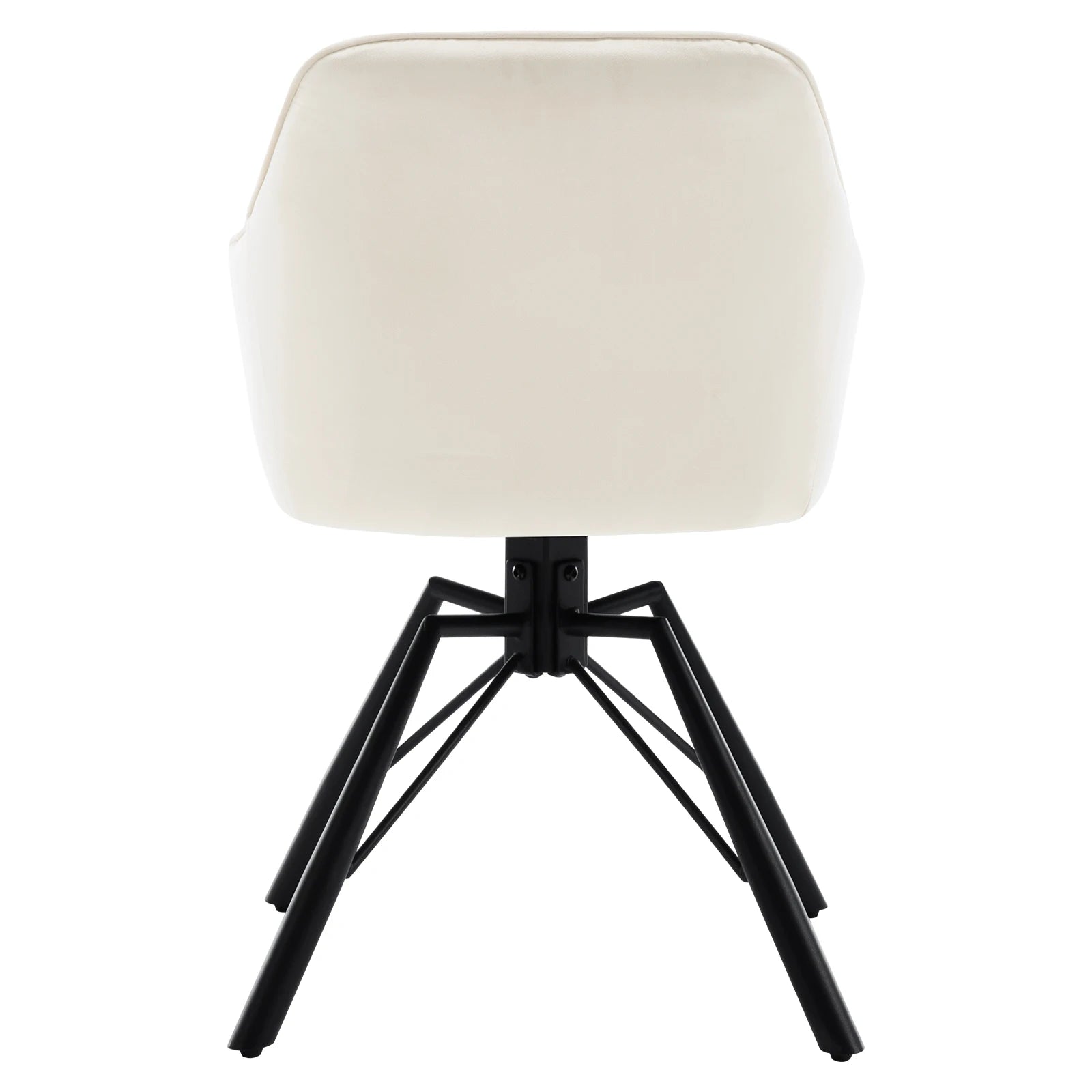 Draaibare Eetkamerstoel – Set van 2 - Eetkamerstoel – Stoel – Draaistoel – Comfortabel – Velvet Bekleding – 360° Draaibare Zitting - Fluweel - Crème - QUORE