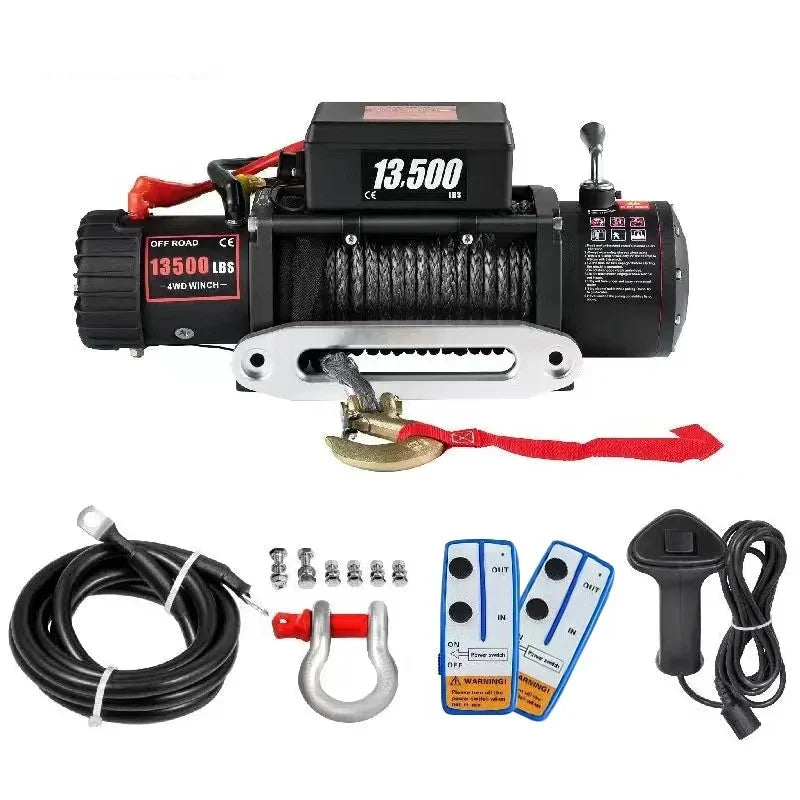 Trekkracht Lier – Werk Lier – Elektrische Lier – Offroad Lier – 6.123 Kg Trekkracht – 24 Meter Synthetische Kabel - QUORE