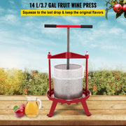 Manual Juicer - Fruit Wine Press - Manual Fruit Press - 14L - Orange and Grape Press - Vegetable Olive Oil Press