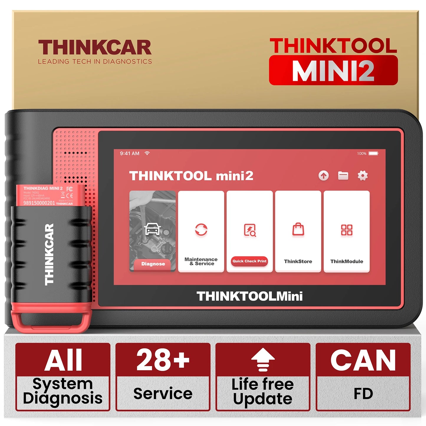 OBD2 Diagnose Tool – Auto Scanner – Fehlerdiagnose – Motor Tester – Onderhoud Reset – ABS Remsysteem – Accubeheer - QUORE