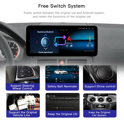 Autoradio – Multimedia Systeem – CarPlay Autoradio – Android Auto Radio – 12.3 Inch Touchscreen – Android 14 – Draadloos CarPlay – 4G GPS Navigatie