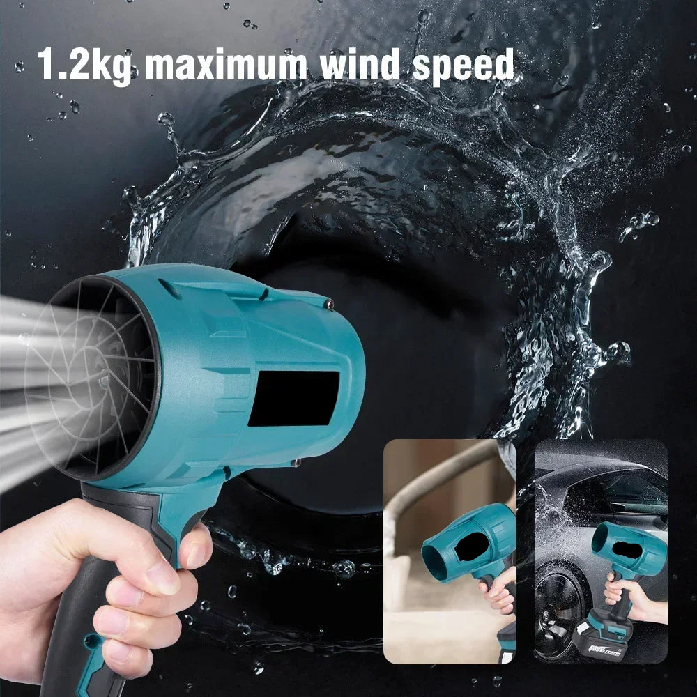 Turbo Fan - Blower - Air Duster - Jet Fan - Waaier - Ventilator - Elektrische - 2000W - Borstelloze - Handventilator - voor Bladeren, Stof, Sneeuw en Autodroging - met 2 Batterijen 928VF Set - QUORE