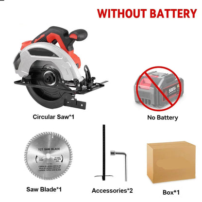 Elektrische Cirkelzaag - Zaag - Borstelloze - Efficiënt Houtbewerking Gereedschap - 7 Inch - 185mm - 11000RPM - LED & Draadloos - Zonder Batterij