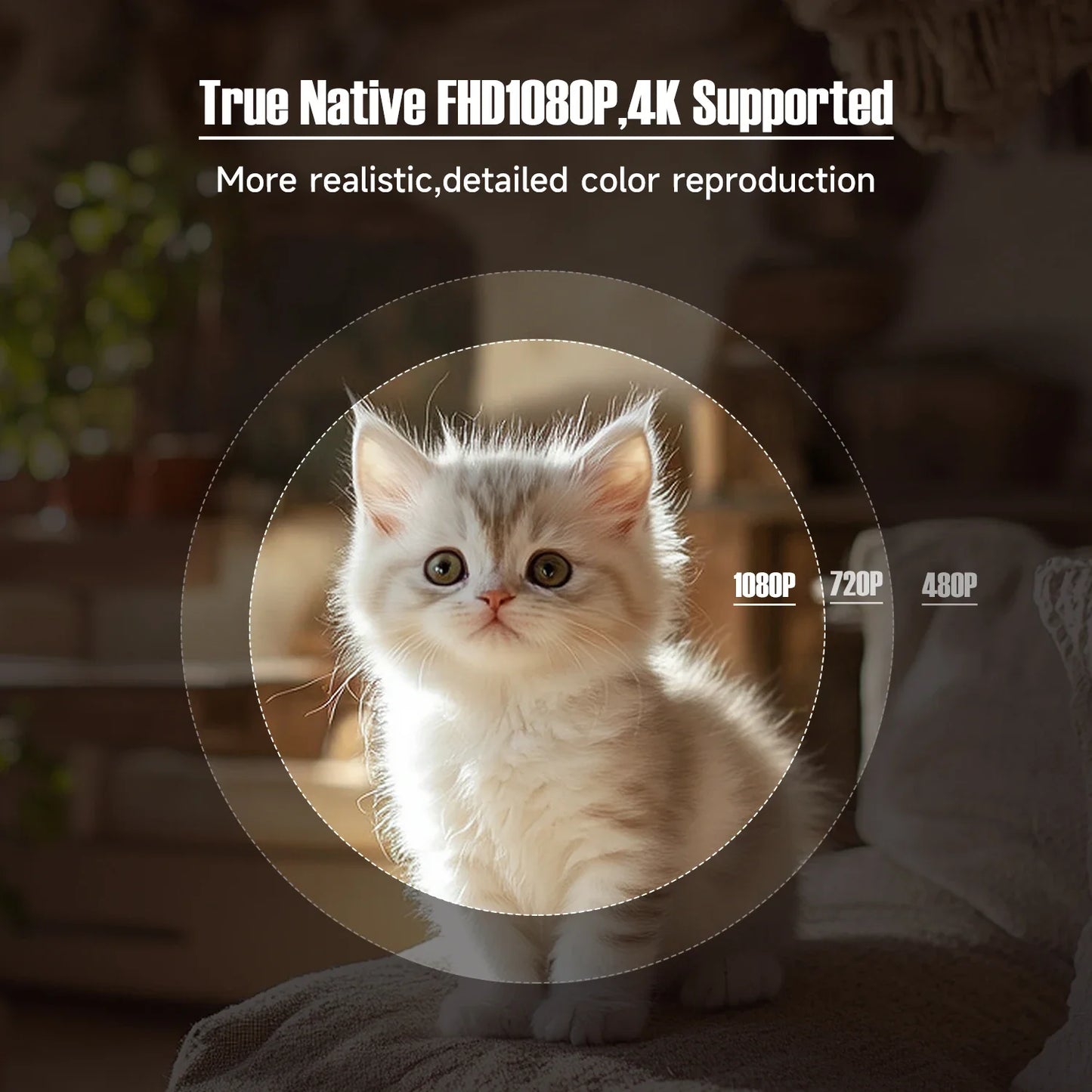 Mini Beamer - Projector - Digitale Beamer - Draagbaar - 1080P - Full HD Projector - Met Auto Focus - 650ANSI - Android System - Wit