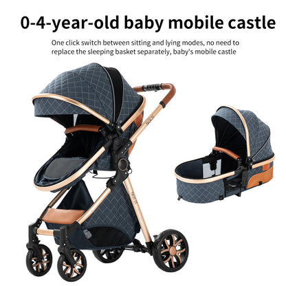 Baby High Landscape Lightweight Prams 3-in-1 Baby Stroller Travel System Carriages for Newborns Pushichair Car Seat Stroller