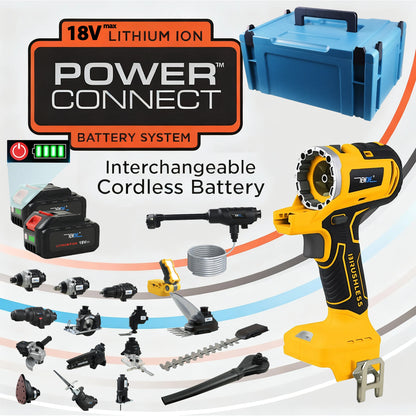 Professional 17-in-1 Brushless Power Tool Kit with 2×18V Lithium Battery Portable tool Case Cordless Power Tool Combo kit W/LED