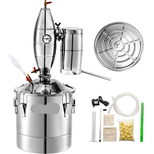 Alcohol Distilleerder - Destilleerapparaat Etherische Olie - Moonshine Still Distiller - Distilleerketel voor Alcohol - 70L - RVS - Bierbrouw Installatie - DIY Wijnapparaat - voor Bier - Wijn - Moonshine & Etherische Oliën
