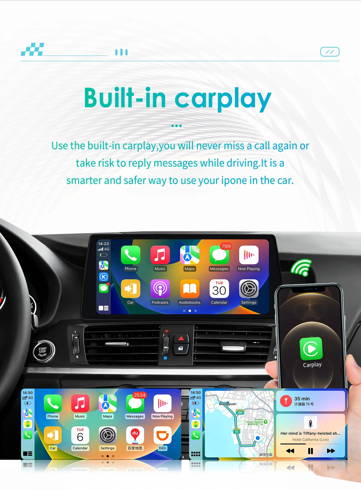 10,25" Android 13 Autoradio – Multimedia Systeem – GPS Navigatie – Touchscreen Stereo – CarPlay Android Auto – 2GB RAM 32GB Opslag – WiFi 4G Connectiviteit