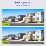 Sannce - DT81BF-CR1CP - Beveiligingscamerasysteem - 5MP - Openlucht - Bewakingscamera - Beveiligingscamera - Beveiligingscamerasysteem - 6 stuk - NTSC,PAL - Zwart