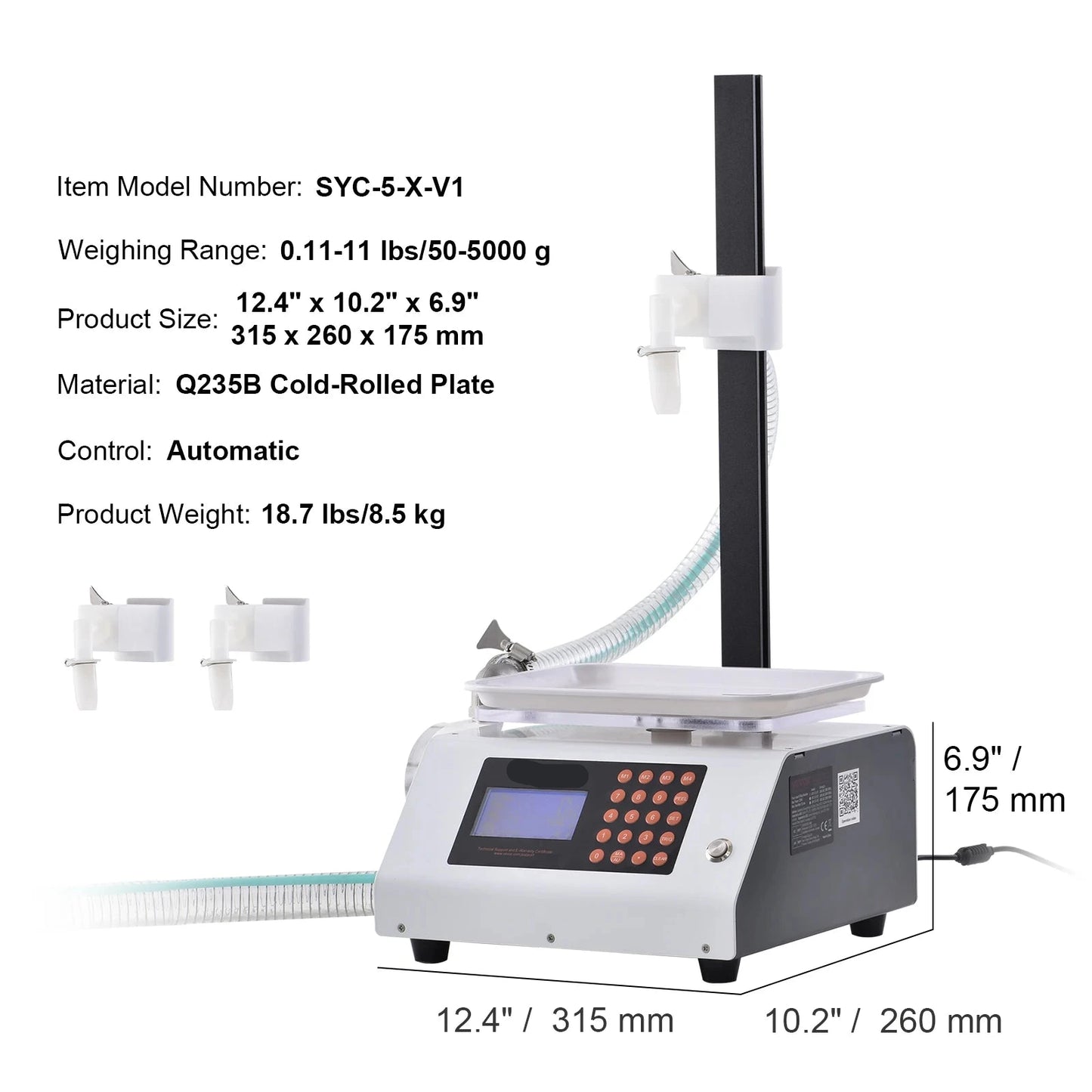 Digitale Vulmachine – Vloeistoffen Vulapparaat – Pasta Afvuller – Automatische Vulfiller – 120W Pomp – 50 Tot 5000 Gram