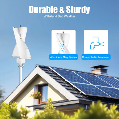 Verticale Windgenerator – Windturbine – Windmolen – Energiegenerator – Windenergie Turbine – 100W Vermogen – Inclusief Controller