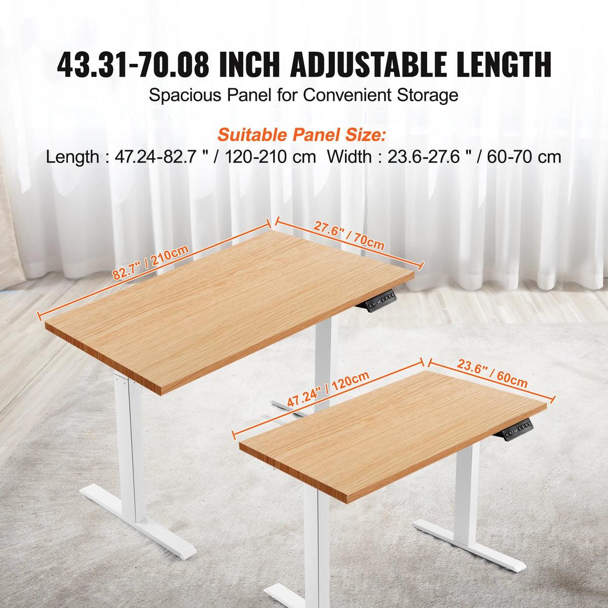 Sit Stand Desk - Sit Stand Desk Elektrisch - Bureaulijst - Bureaulijst Elektrisch - Elektrisch Bureaulijst - DIY Workstation Base - voor Thuis en Kantoor - 95 - 160cm - Enkel - Zwart - QUORE