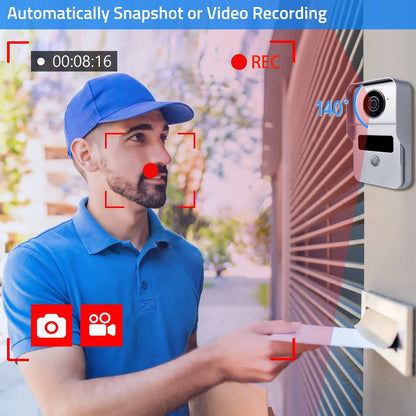 Draadloze Video Deurintercom – Video Deurbel – Intercom Systeem – Huisbeveiliging – Digitale Deurbel – 7 Inch Kleurentouchscreen – 1080p Camera Met Nachtzicht