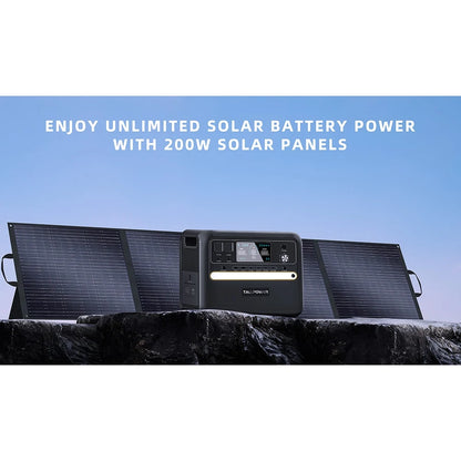 Draagbaar Zonnepaneel – Opvouwbaar Zonnepaneel – Mobiel Zonnepaneel – Kampeer Zonnepaneel – 200 Watt Vermogen – Lichtgewicht Design