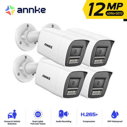 IP Camera – Beveiligingscamera – Surveillance Camera – Dome Camera – Netwerkcamera – 12MP Ultra HD – Smart Dual-Light Nachtzicht – Ingebouwde Microfoon – IP67 Waterdicht